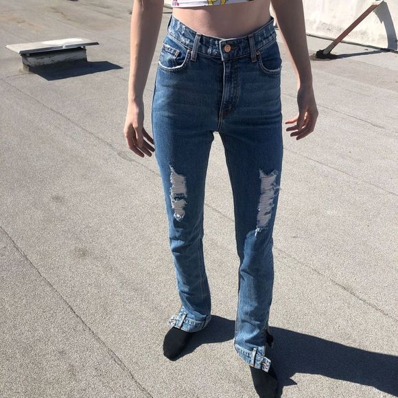 Revice Denim Jeans Farrah Vintage Distressed High Waisted Handmade Straight 26 - Picture 4 of 11